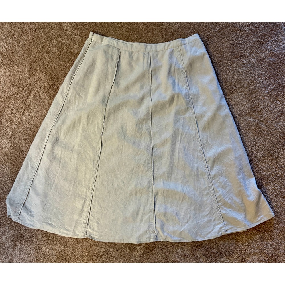 Christopher & Banks Lined Beige A Line Midi Skirt Women's Size 14